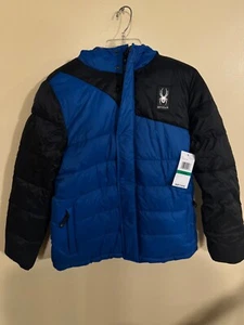 Boys' Spyder Two-Tone Blue & Black Puffer Jacket: Adventure Ready Size 14/16 - Picture 1 of 10