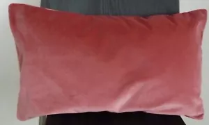 CUBIERTA COJÍN OBLONGA DE TERCIOPELO ROSA DE COLECCIÓN - Imagen 1 de 2