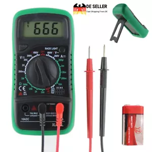 Multimeter mit Batterie Digital Voltmeter Spannungsmesser Prüfer Strom Messgerät - Bild 1 von 14