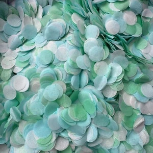 Biodegradable Wedding Confetti Green Blue White Mix Circle Eco Tissue Paper UK - Picture 1 of 4