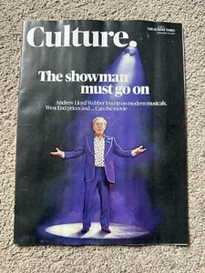 SUNDAY TIMES CULTURE MAGAZINE 29th September 2024 29/9/24 Andrew Lloyd Webber - Picture 1 of 2