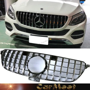 CHROME GT STYLE BLACK FRONT GRILLE FOR 2016 2017 2018 BZ Bz W166 SUV GLE - Picture 1 of 4