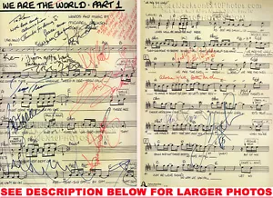 PARTITURAS MUSICALES DE MICHAEL JACKSON WATWorld 2xRARAS 8x10 FOTOS - Imagen 1 de 1
