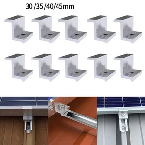 10Pcs Photovoltaic Solar Panel Mount Accessories PV End Clamp Aluminum alloy - Picture 1 of 67