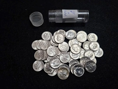 1953 S ROOSEVELT DIME Roll ORIGINAL BU UNC Choice Full Torch - Image 1 of 4