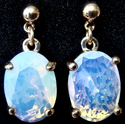 JAGO ACCESSOIRES 🚭 OHRSTECKER • 18 K GOLD PLATED 🚭 OPAL 22mm/11mm - Bild 1 von 3