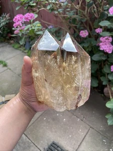 Double Point Smokey Citrine Tower With Phantom Inclusions Over 2kg - Picture 1 of 6