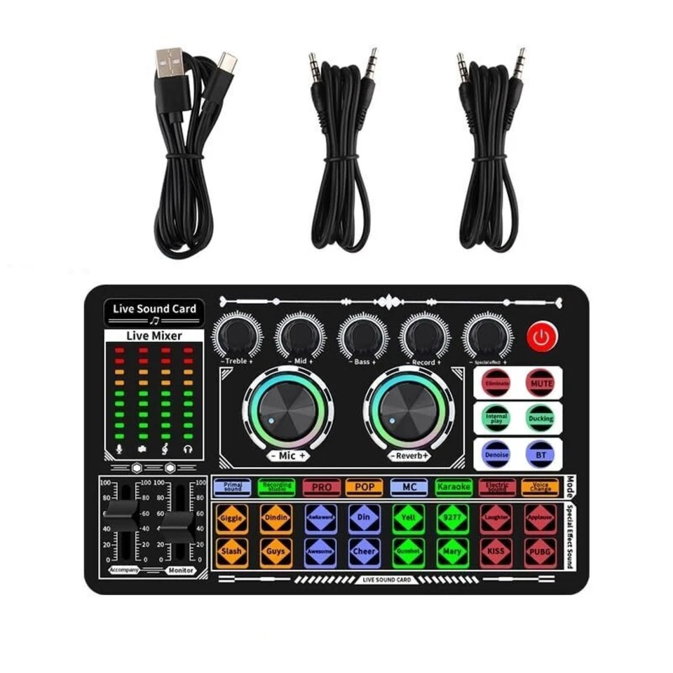 F999 Live Sound Card Professional Audio Equipment For Podcasts For Recording - Image 1 of 4