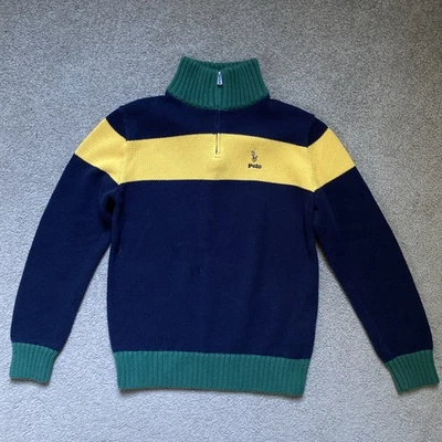 Suéter jersey Polo Ralph Lauren para niños talla L (14/16) cuarto cremallera Foto 1 de 4