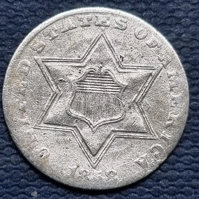 1858 Three Cent Piece 3c Silver Trime Better Grade XF + #94595 - Image 1 of 2