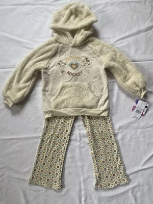 Disney Jr Minnie Mouse Conjunto de Pantalones Florales con Capucha Marfil para Niñas Pequeñas 4T Foto 1 de 4