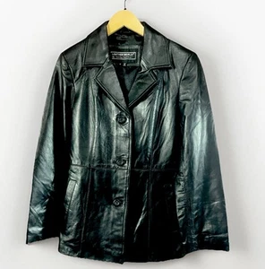 LEATHER WORLD BY LUCKY LEATHER BUTTON DOWN BLAZER JACKET SIZE MEDIUM MINT - Picture 1 of 15