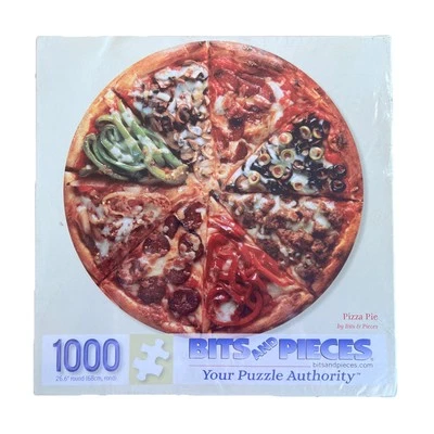 Pizza Pie Jigsaw Puzzle Bits and Pieces 1000, Round 49838 NEW Sealed. - Image 1 of 4