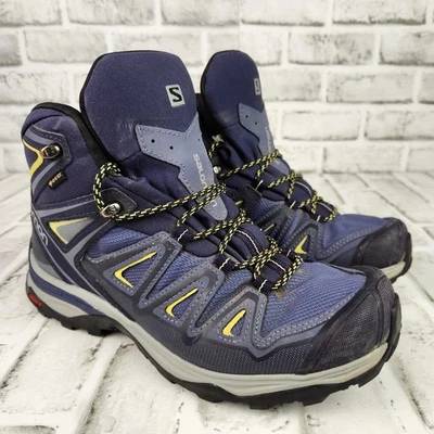 Salomon X Ultra 3 MID GTX Women's Sz 9 Blue Waterproof Hiking Outdoor Camp Boots - Image 1 of 4