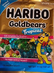 Haribo Goldbears Tropical 4oz Bag Limited Edition Gummy Candy New Free Shipping - Picture 1 of 4