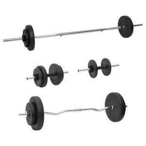Juego de Barras y Mancuernas Pesas de Musculación Accesorios de Fitness vidaXL - Imagen 1 de 56
