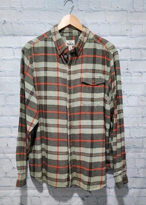 Camisa de Franela Woolrich Para Hombres XL Botón Manga Larga Exterior Orgánica Gorpcore  Foto 1 de 4