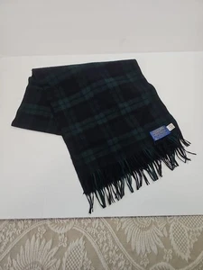 Pendleton Vintage 100% Virgin Wool Tartan Plaid Heritage Fringe Scarf Green 52" - Picture 1 of 6