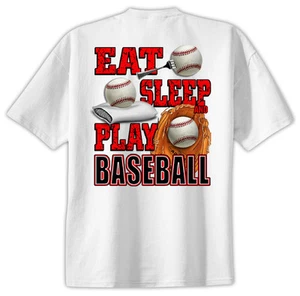Baseball T-Shirt Jersey Eat Sleep Play New Yth and Adult sizes - Picture 1 of 1