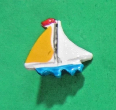 VINTAGE JHB 7/8" AMARILLO BLANCO VELAS VELERO ALUMINIO VÁSTAGO BOTÓN-JHB26 Foto 1 de 2