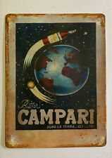 Insegna  Campari  “Dopo la terra gli Astri”  vintage, 30x40