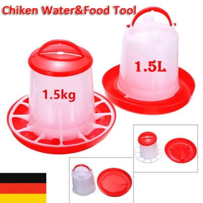 1.5kg Geflügel Futterautomat Tränke Futterspender Hühner Küken Gänse Enten DE - Bild 1 von 4