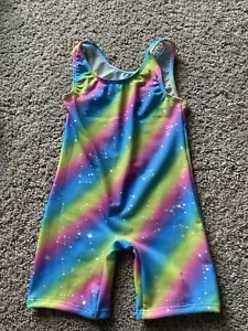 Rainbow Stars Printed Gymnastic Leotard For 2-3 Yeas Old Girls - Picture 1 of 4