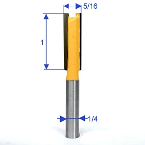 1pc 1/4" shank 5/16" Cutting Diameter 1" Blade Long Straight Router Bit - Picture 1 of 12