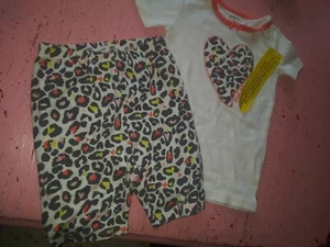 New nwd Gymboree Gymmies 5 girls shorts tee shirt big cat heart leopard pajamas - Picture 1 of 3
