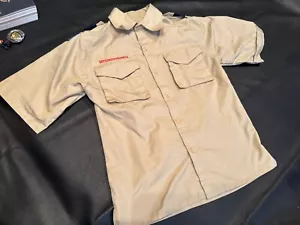 Youth MEDIUM Centennial Poplin Tan Boy Scouts UNIFORM SHIRT BSA - Picture 1 of 6