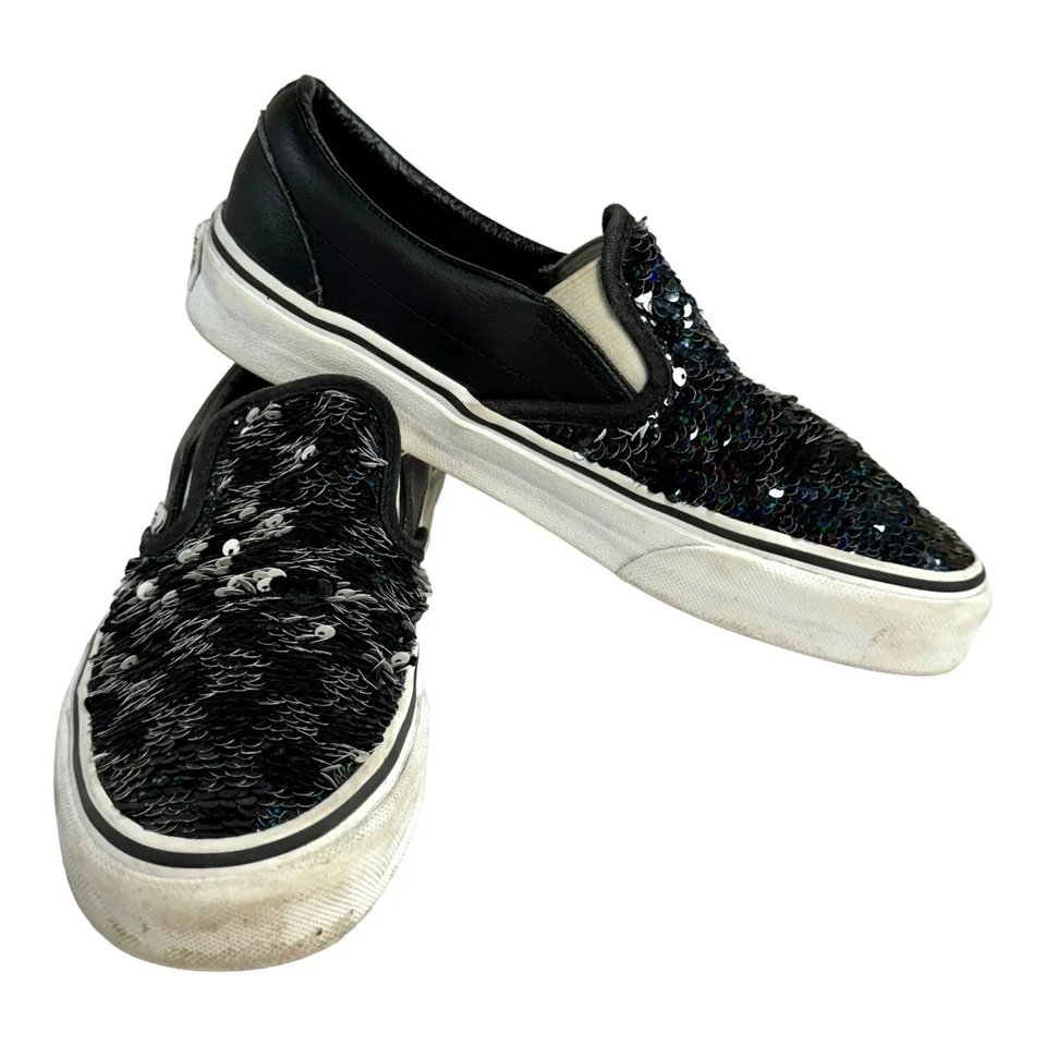Zapatilla deportiva sin cordones VANS OFF THE WALL 508731 a cuadros lentejuelas para mujer 5,5 Foto 1 de 4