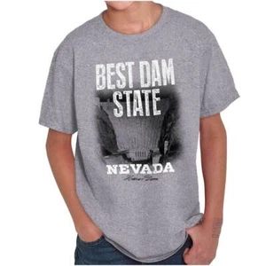 Best Dam State Nevada Hoover Dam Youth Crewneck T Shirts Boy or Girl - Picture 1 of 2