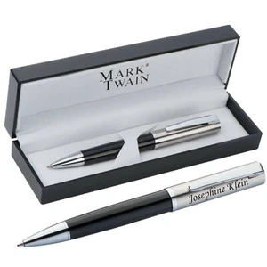 MARK®TWAIN Drehkugelschreiber aus Metall im Acryl-Geschenketui mit Gravur 13383