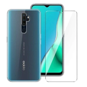 CUSTODIA COVER TPU TRASPARENTE + PELLICOLA VETRO TEMPERATO Per OPPO A9 2020 - Zdjęcie 1 z 11