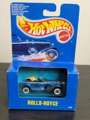 1990 Hot Wheels #3290 Blue Rolls-Royce White Wall Tires/ Blue Card Box - Image 1 of 4