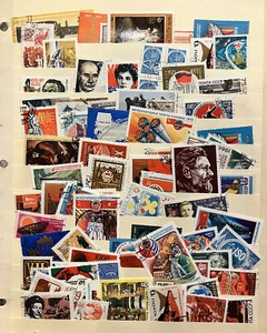 AMAZING RUSSIA USSR LOT OF STAMPS STUFFED IN A STOCK PAGE, MOSTLY DIFFERENT - Picture 1 of 8