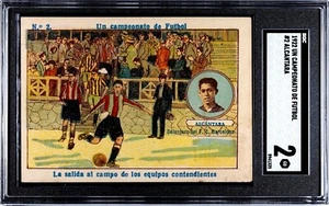1922 Paulino Alcantara Rookie Card #2 HIGHEST Barcelona FCB Vintage SGC 2 - Picture 1 of 3