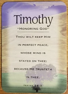 Timothy "Honoring God" Keepsake Name Card - Confirmation Graduation Birthday - Bild 1 von 1
