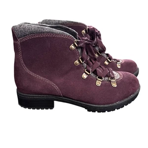 Clarks Cushion Soft Boots Womens Size 7.5 Suede Lace Up Ankle Hiking Walking - Picture 1 of 8