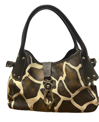 Bolso de Mano de Cuero DOONEY & BOURKE Estampado de Jirafa Belvedere Logo Bloqueo Cartera de Hombro Foto 1 de 4