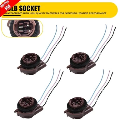 3157 3156 Bulb Socket Brake Turn Signal Light Harness Wire Plug Connector 4PCS - Image 1 of 4