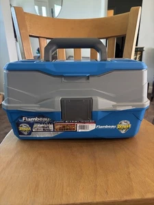 Flambeau Outdoors 6382MA 2-Tray - Classic Tackle Box - Blue/Gray Fishing - Picture 1 of 8