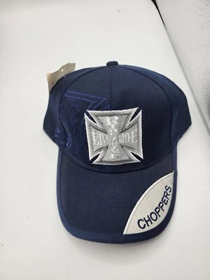 Vintage Y2K Choppers Motorcycle Hat Cap Adjustable Biker Black Embroidered Punk - Image 1 of 2