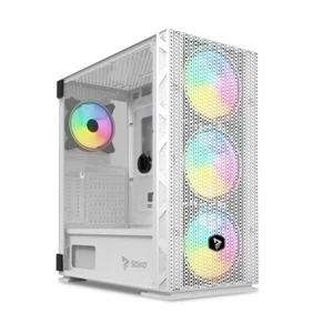 5901986048039 SAVIO Raptor White X1 ARGB szklana/mesh biała obudowa komputera SAVIO - Zdjęcie 1 z 8