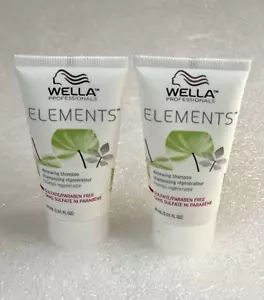 Champú renovador Wella Elements ~ paquete de 2 champús tamaño viaje 1 oz ea - Imagen 1 de 2