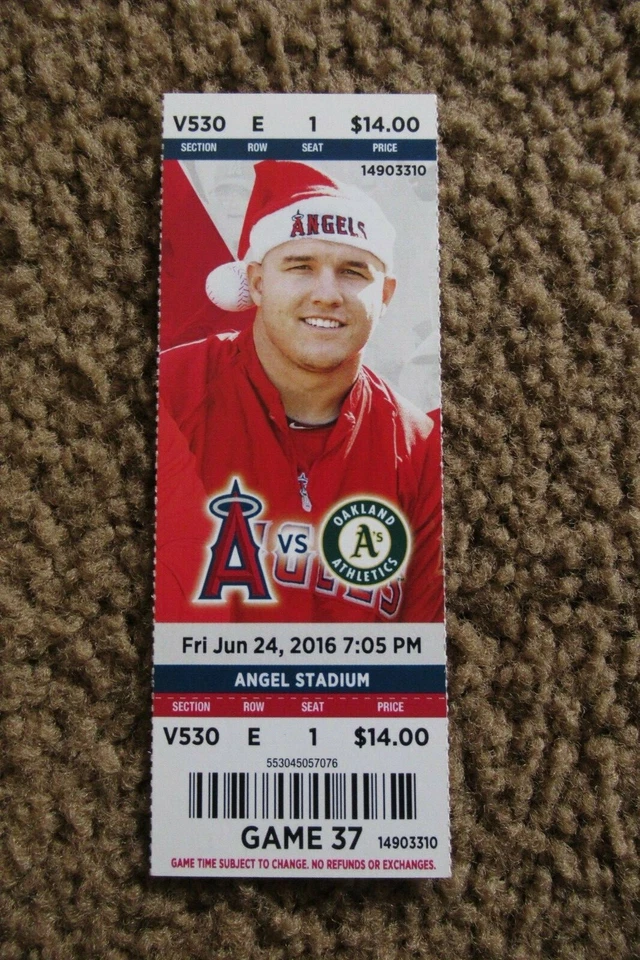 ANGELS VS ATHLETICS 6/24/2016 FULL TICKET ~ ALBERT PUJOLS CAREER HR #573 - Image 1 of 1