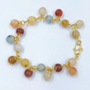 ladies jade Bracelet Tung Ting Good luck Burmese Real 100% Natural multicolor - Picture 1 of 6