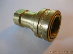 New Hansen 1" NPT Brass Valved Quick Connector Socket, Female Thread, B8-HKP - Picture 1 of 3