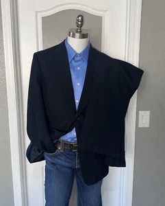 Statements Pant Suit Men's Size 42R 2 Button Sport Coat Pinstripes Wool Blend - Picture 1 of 18