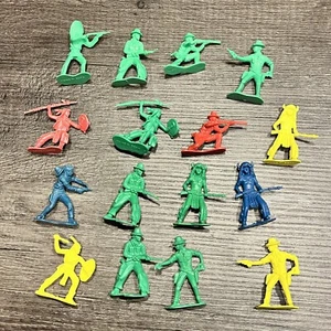 Vintage Cowboys & Indianer Figuren Kunststoff Spielzeug Wilder Westen 16 Stück Tortenaufleger - Bild 1 von 5